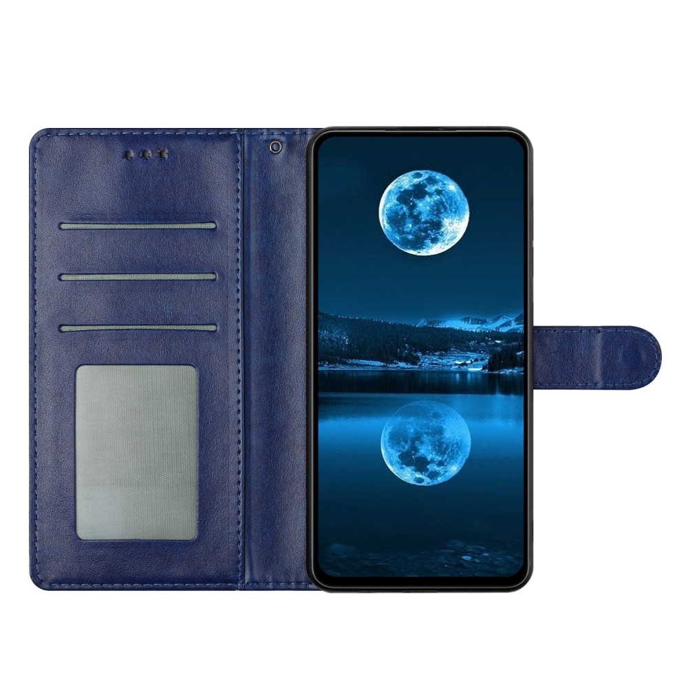  Samsung Galaxy S25 Edge Fodral Läder Blå - Teknikhallen.se