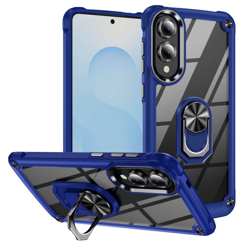  Samsung Galaxy S25 Edge Skal Shockproof Ring Hybrid Blå - Teknikhallen.se