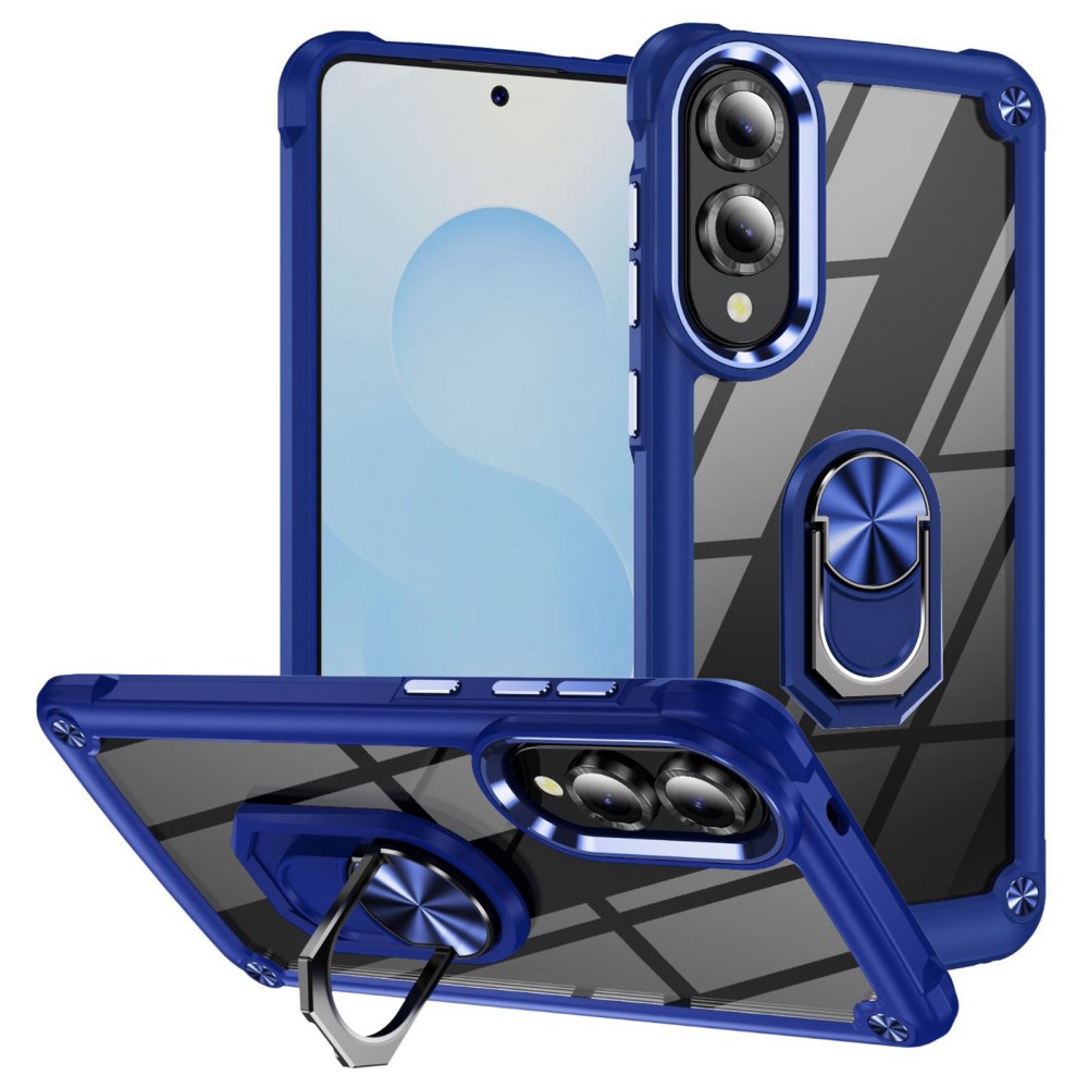  Samsung Galaxy S25 Edge Skal Shockproof Ring Hybrid Blå - Teknikhallen.se