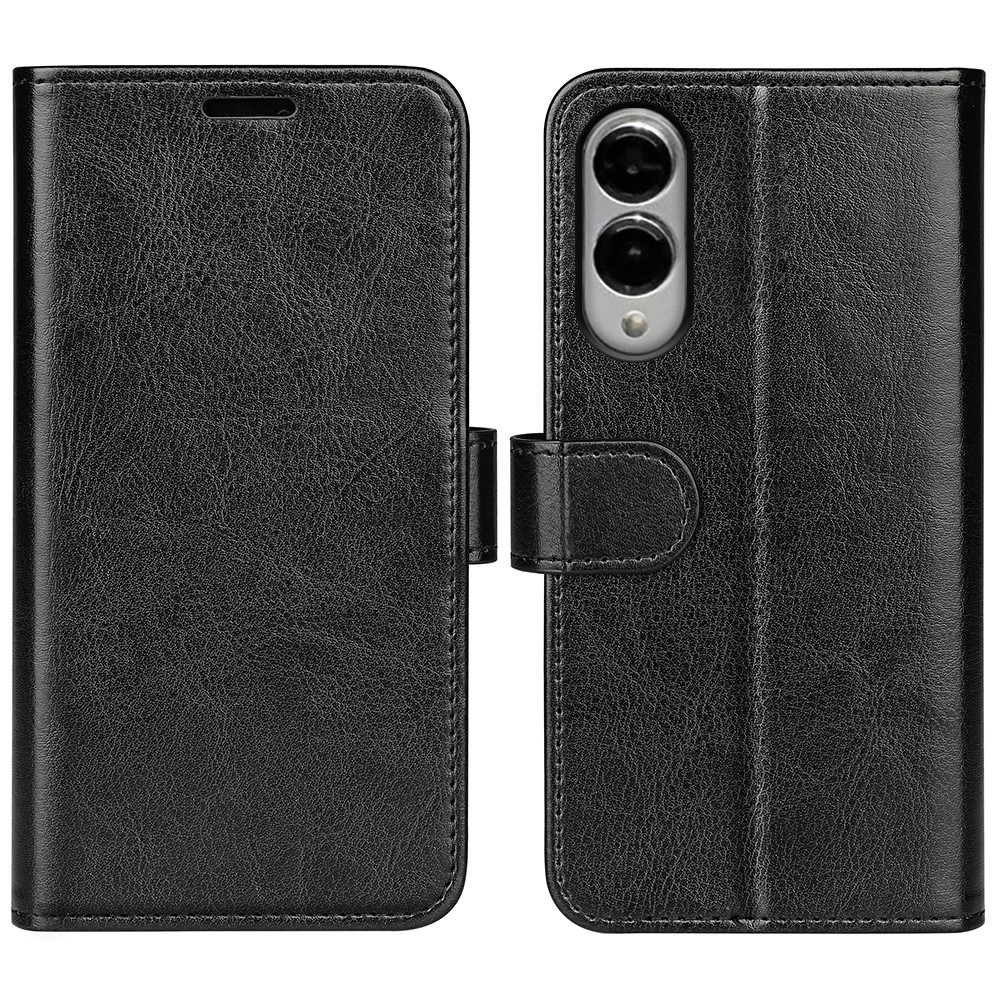  Samsung Galaxy S25 Edge Fodral Crazy Horse Läder Svart - Teknikhallen.se