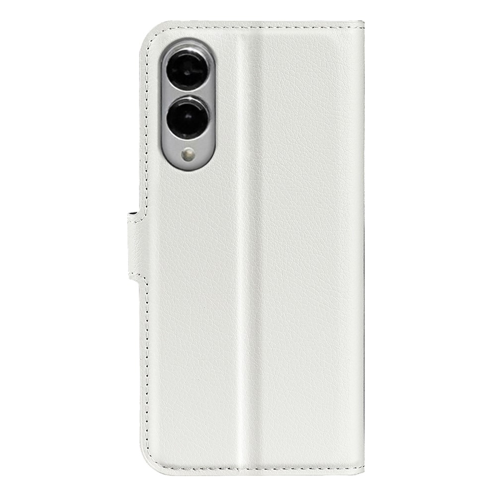  Samsung Galaxy S25 Edge Fodral Litchi Läder Vit - Teknikhallen.se