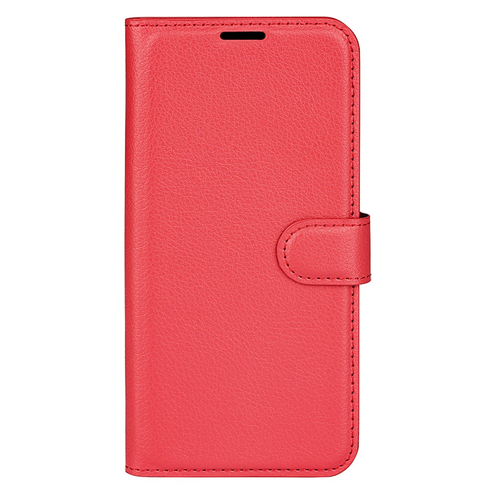  Samsung Galaxy S25 Edge Fodral Litchi Läder Röd - Teknikhallen.se