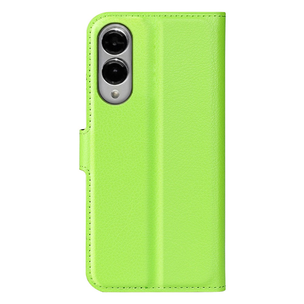  Samsung Galaxy S25 Edge Fodral Litchi Läder Grön - Teknikhallen.se