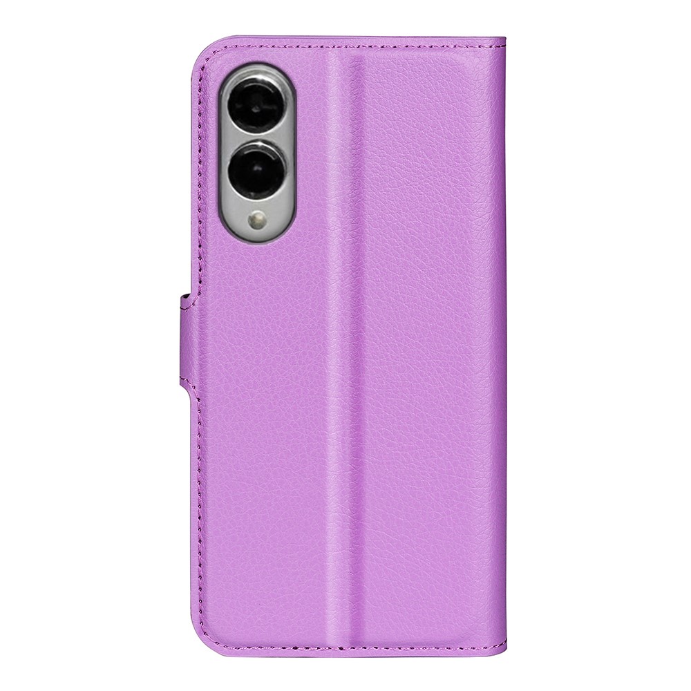  Samsung Galaxy S25 Edge Fodral Litchi Läder Lila - Teknikhallen.se
