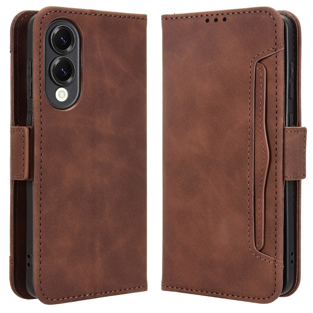  Samsung Galaxy S25 Edge Fodral Med Avtagbart Kortfodral Brun - Teknikhallen.se