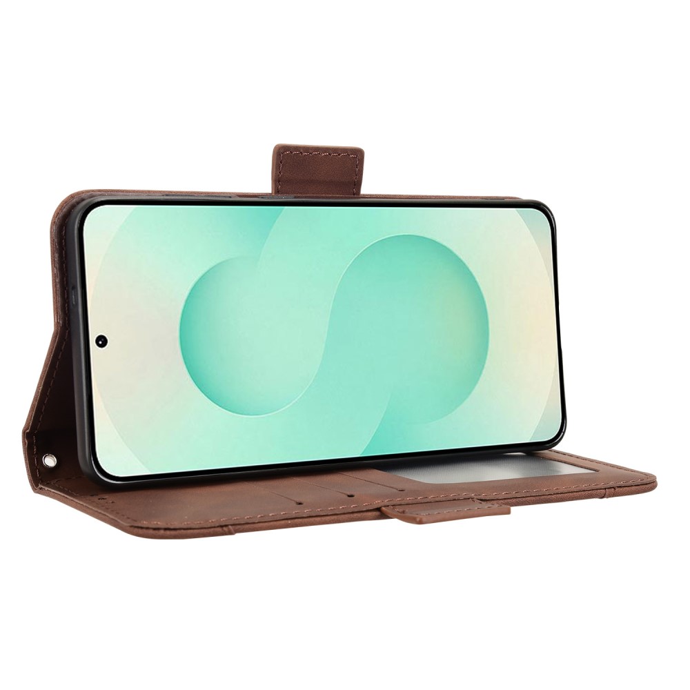  Samsung Galaxy S25 Edge Fodral Med Avtagbart Kortfodral Brun - Teknikhallen.se
