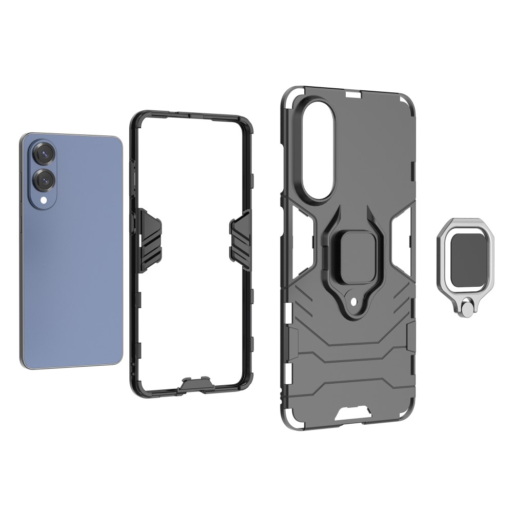  Samsung Galaxy S25 Edge Skal Ring Hybrid Armor Svart - Teknikhallen.se