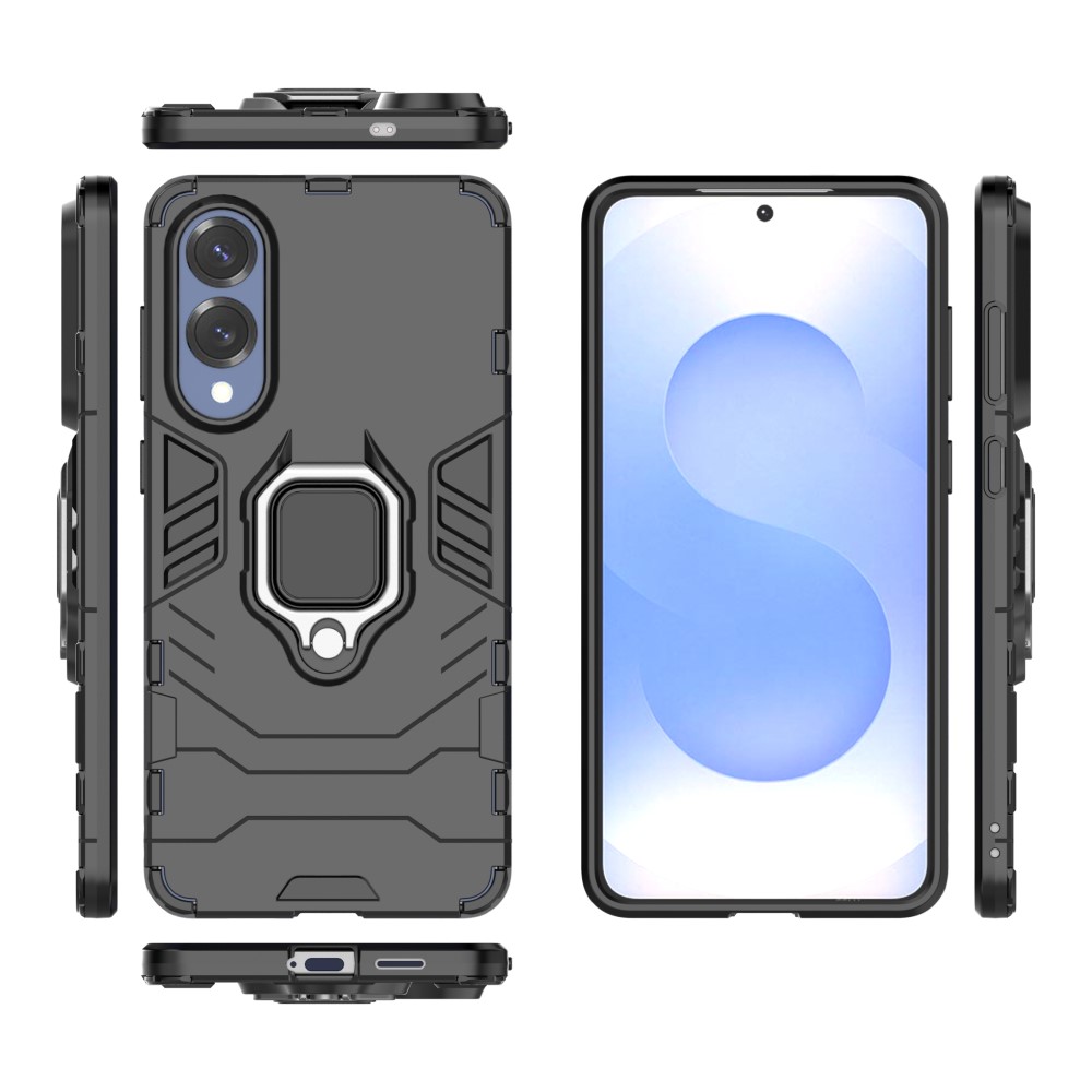  Samsung Galaxy S25 Edge Skal Ring Hybrid Armor Svart - Teknikhallen.se