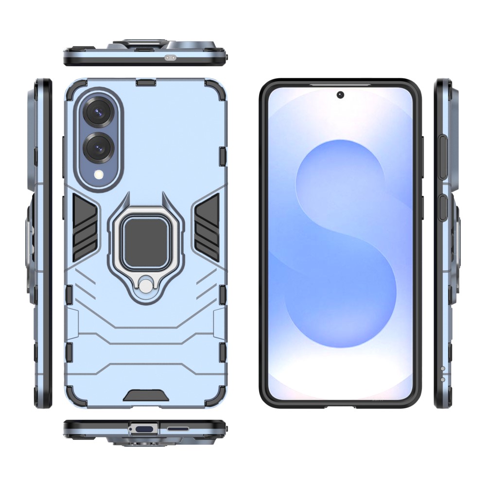  Samsung Galaxy S25 Edge Skal Ring Hybrid Armor Blå - Teknikhallen.se