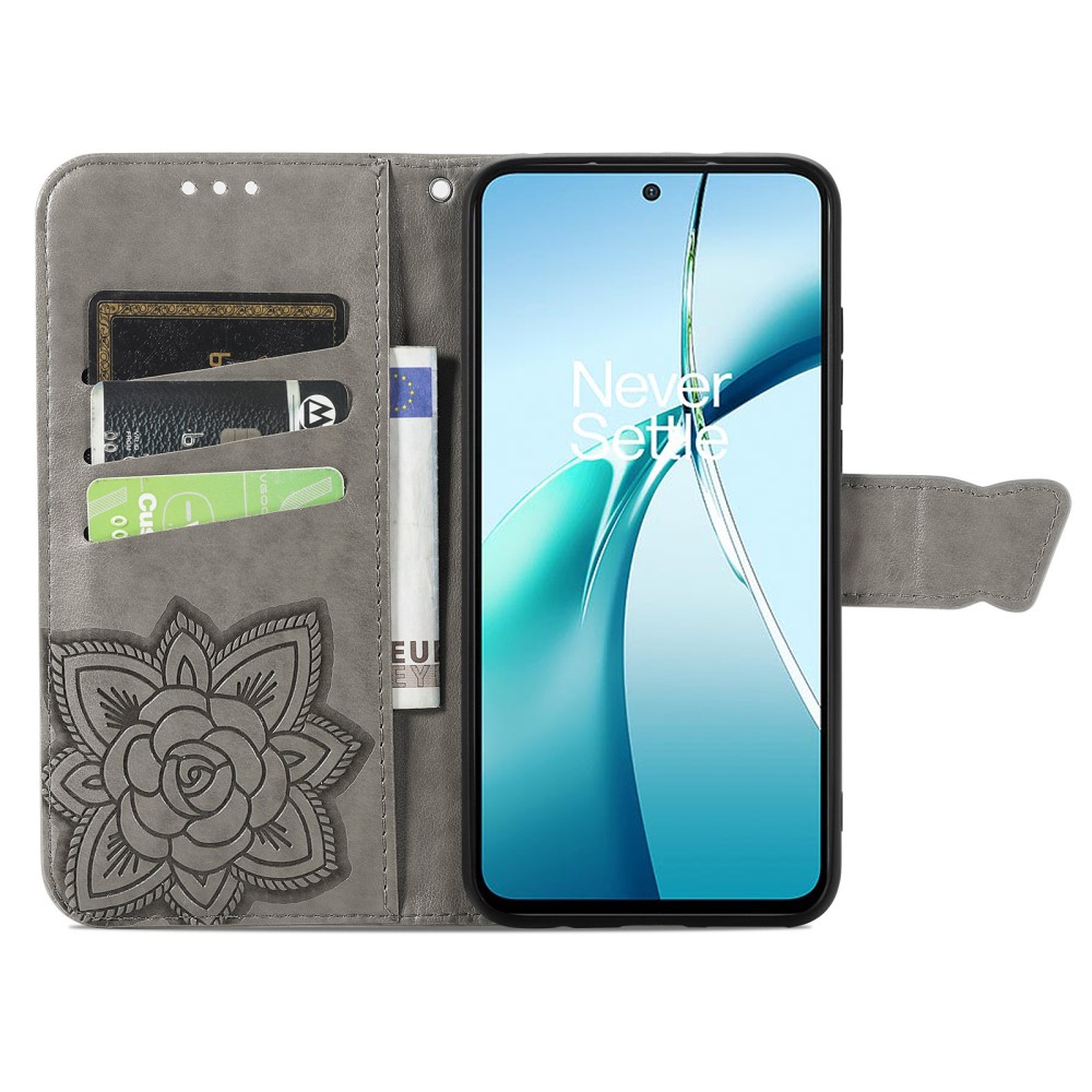  Samsung Galaxy S25 Edge Fodral Med Fjäril Tryck Grå - Teknikhallen.se