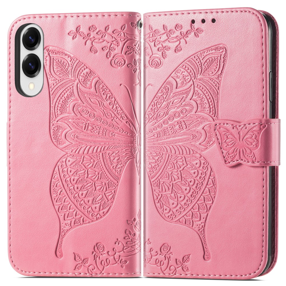  Samsung Galaxy S25 Edge Fodral Med Fjäril Tryck Rosa - Teknikhallen.se