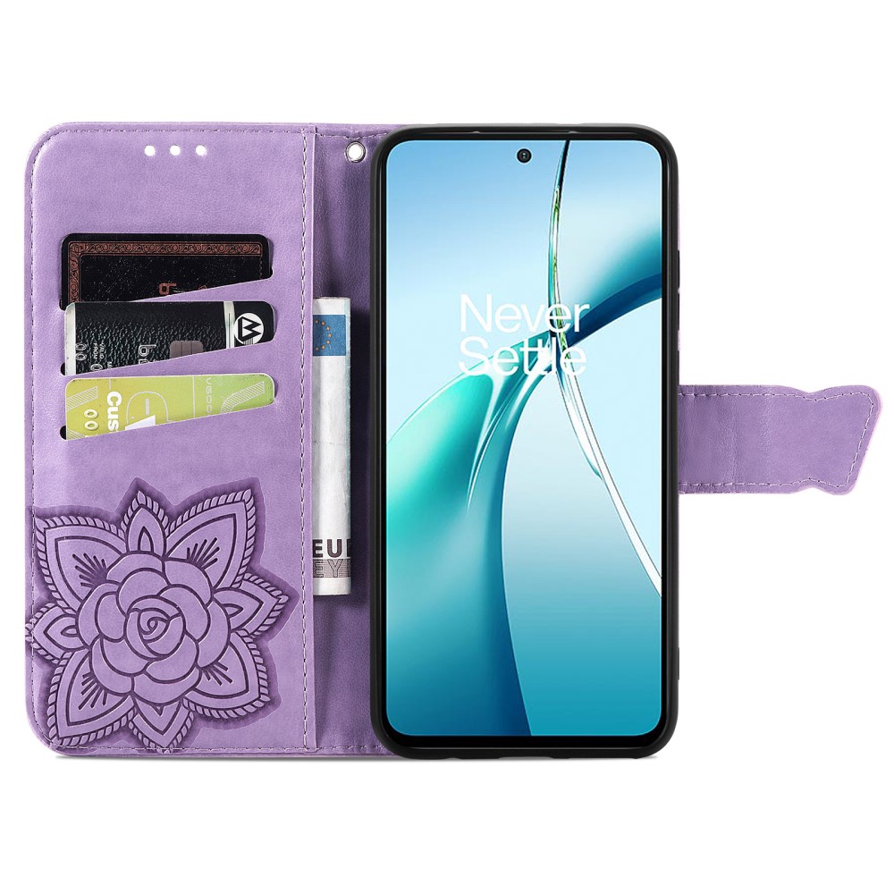  Samsung Galaxy S25 Edge Fodral Med Fjäril Tryck Lila - Teknikhallen.se