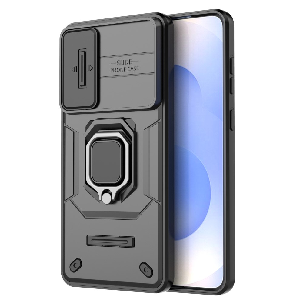  Samsung Galaxy S25 Edge Skal CamShield Ring Hybrid Svart - Teknikhallen.se