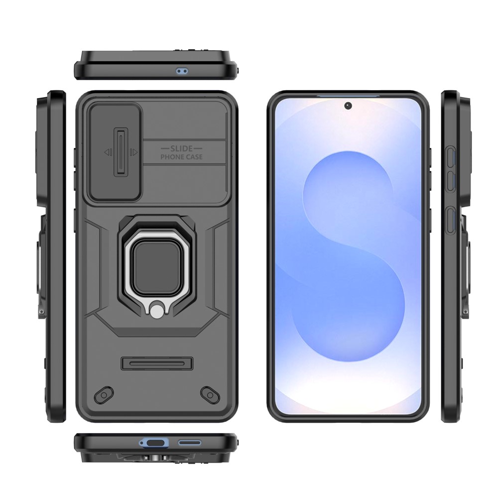  Samsung Galaxy S25 Edge Skal CamShield Ring Hybrid Svart - Teknikhallen.se