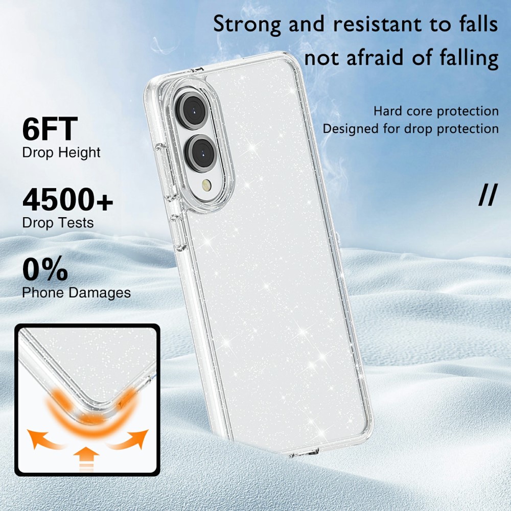  Samsung Galaxy S25 Edge Skal Glitter Transparent - Teknikhallen.se