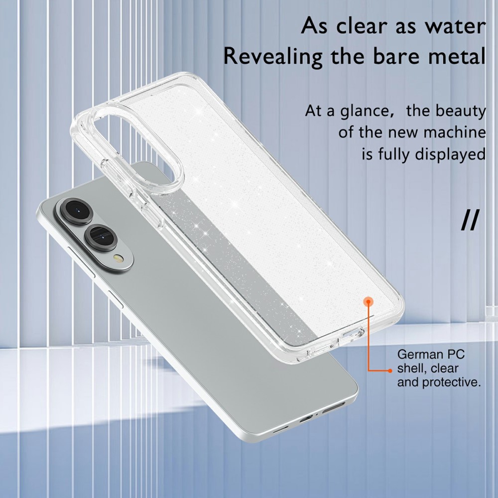  Samsung Galaxy S25 Edge Skal Glitter Transparent - Teknikhallen.se