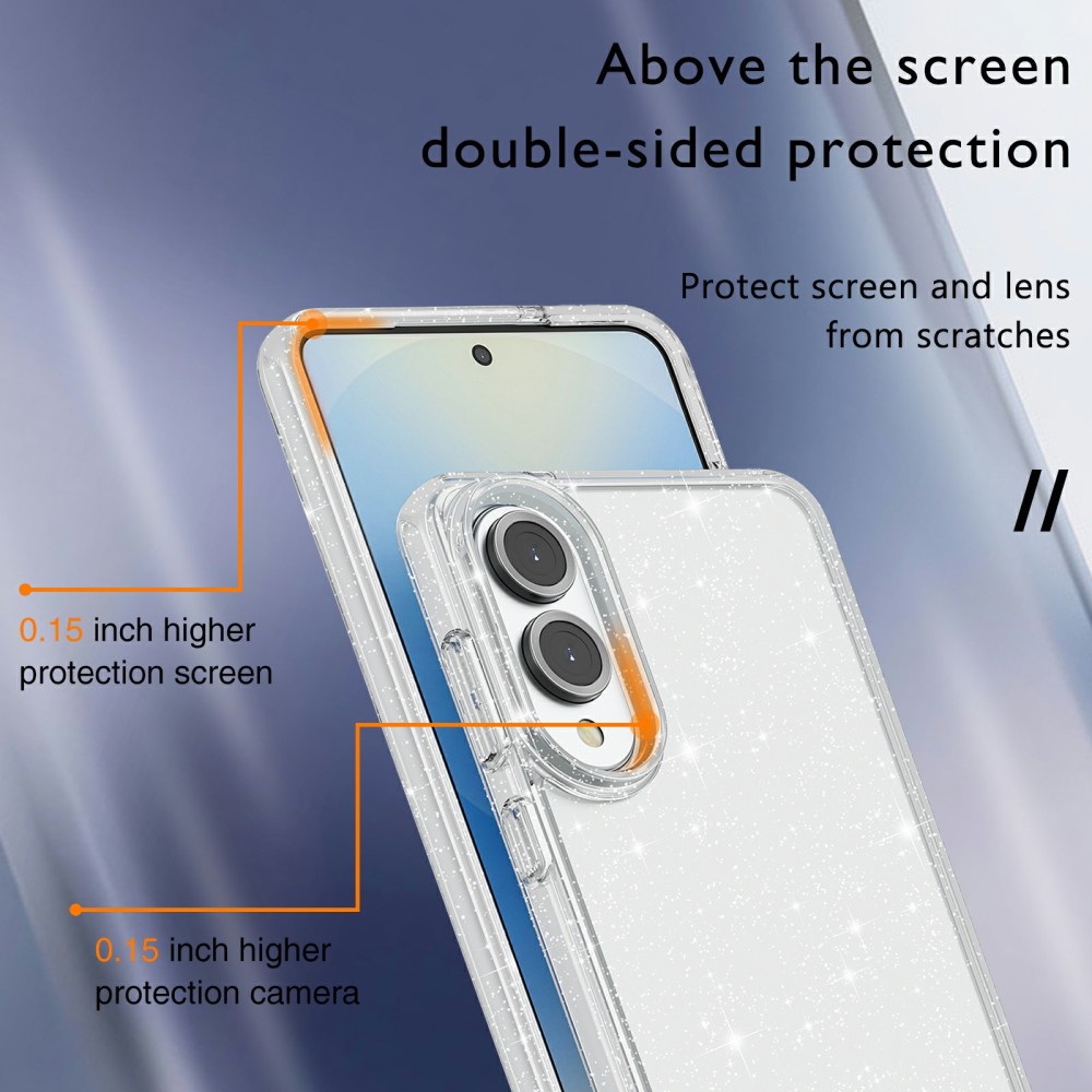  Samsung Galaxy S25 Edge Skal Glitter Transparent - Teknikhallen.se