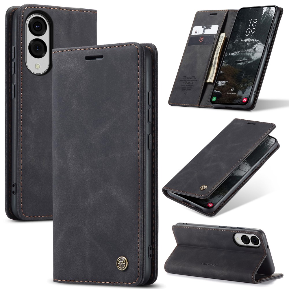 CASEME CASEME Samsung Galaxy S25 Edge Fodral Flip Läder Svart - Teknikhallen.se