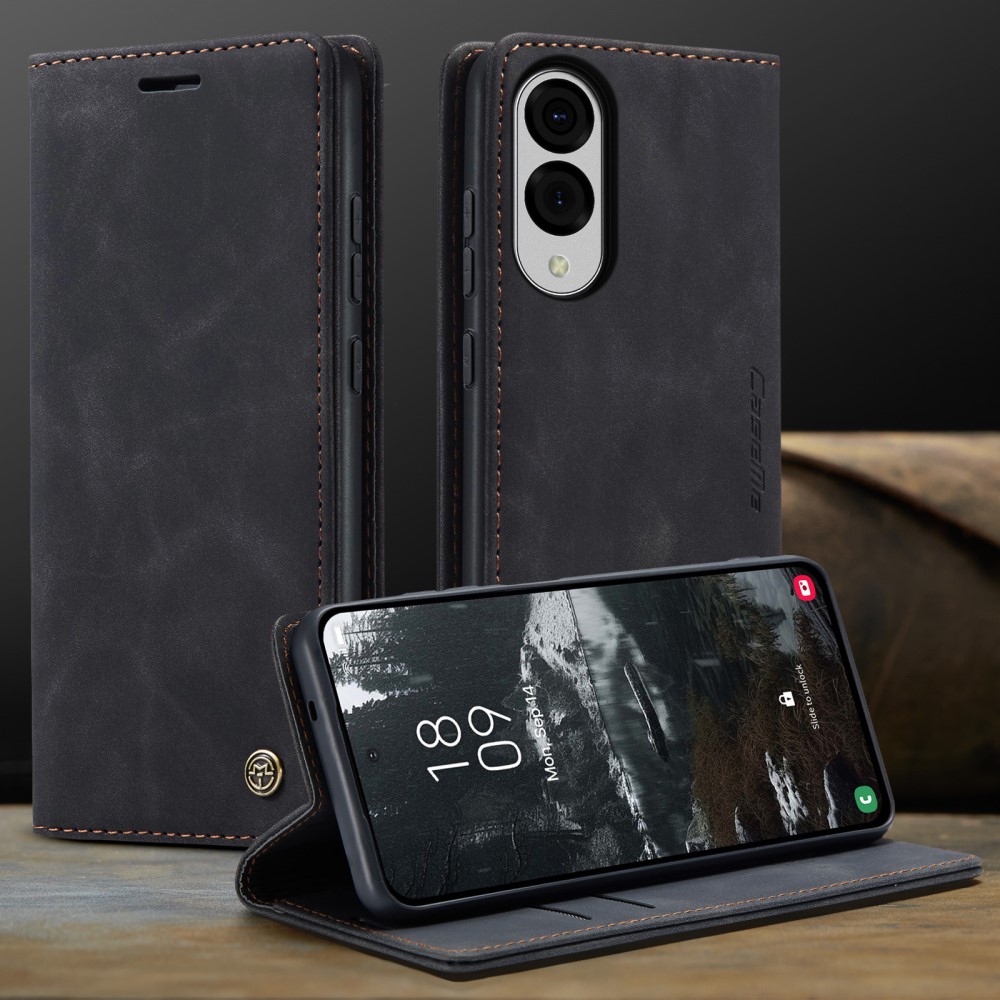CASEME CASEME Samsung Galaxy S25 Edge Fodral Flip Läder Svart - Teknikhallen.se