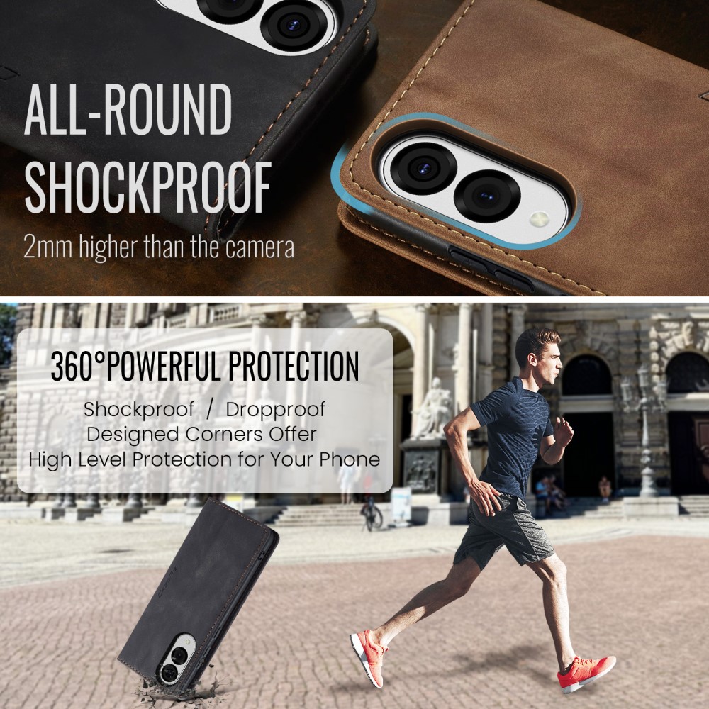 CASEME CASEME Samsung Galaxy S25 Edge Fodral Flip Läder Svart - Teknikhallen.se
