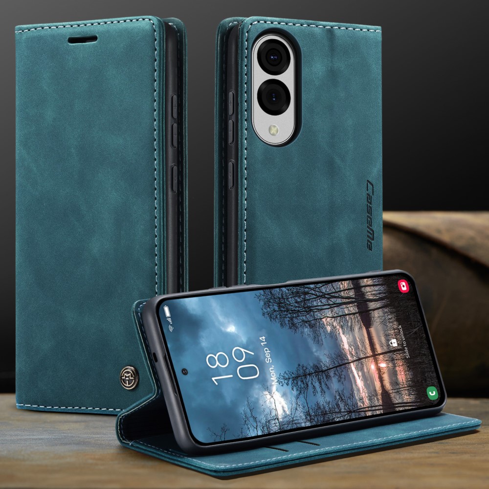 CASEME CASEME Samsung Galaxy S25 Edge Fodral Flip Läder Blå - Teknikhallen.se