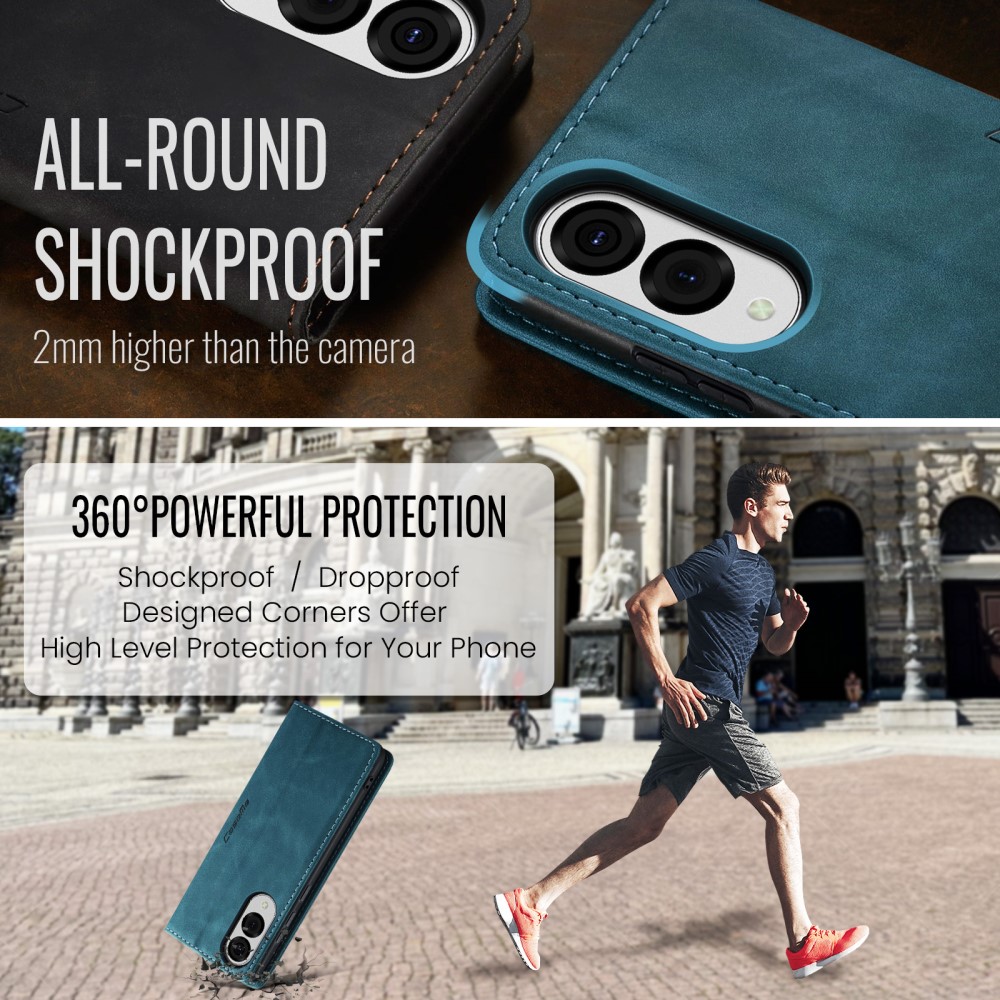 CASEME CASEME Samsung Galaxy S25 Edge Fodral Flip Läder Blå - Teknikhallen.se