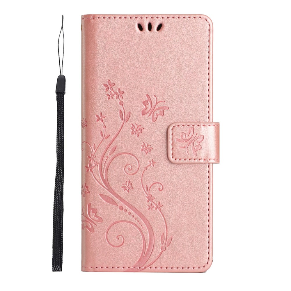  Samsung Galaxy S25 Edge Fodral Med Blommigt Tryck Roséguld - Teknikhallen.se