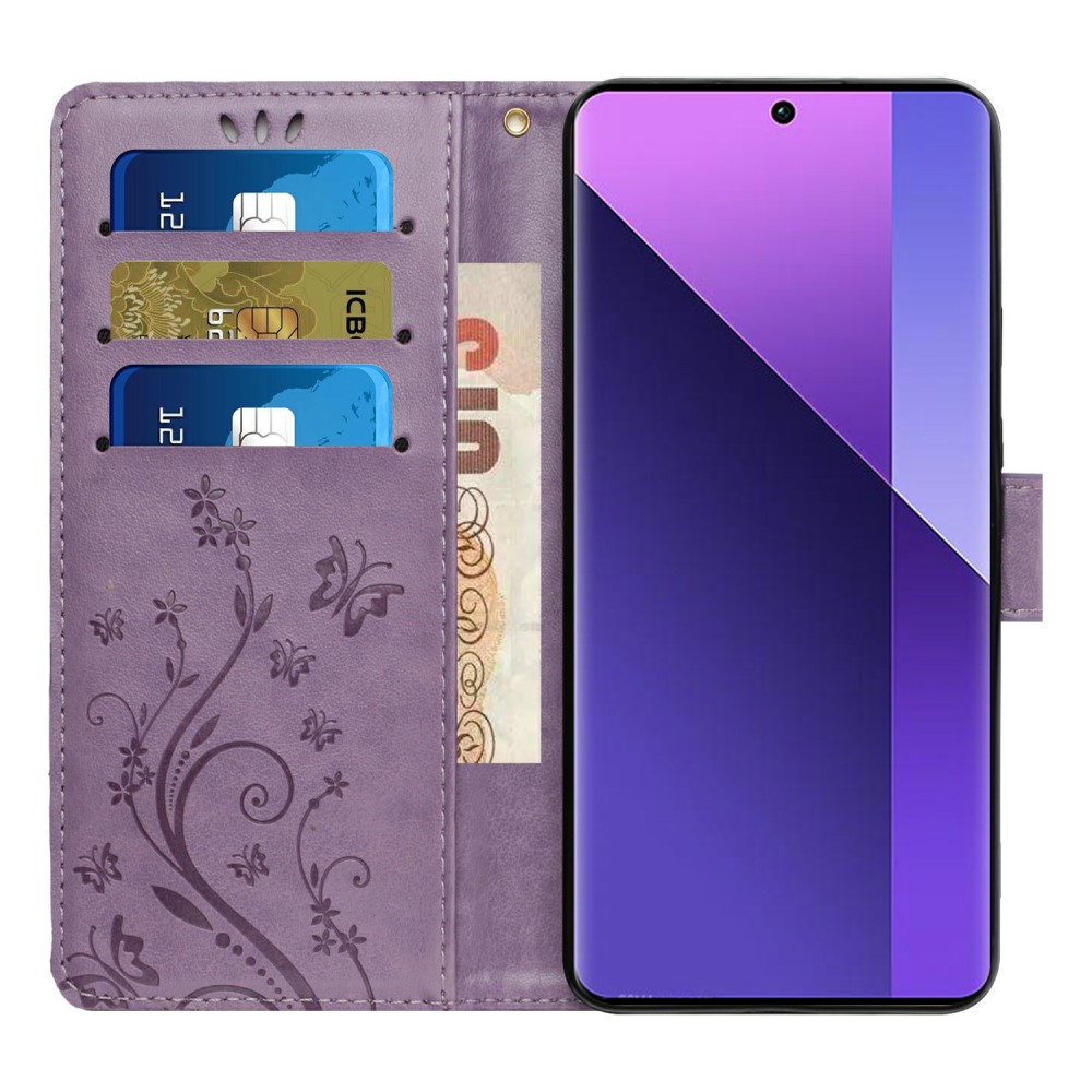  Samsung Galaxy S25 Edge Fodral Med Blommigt Tryck Lila - Teknikhallen.se