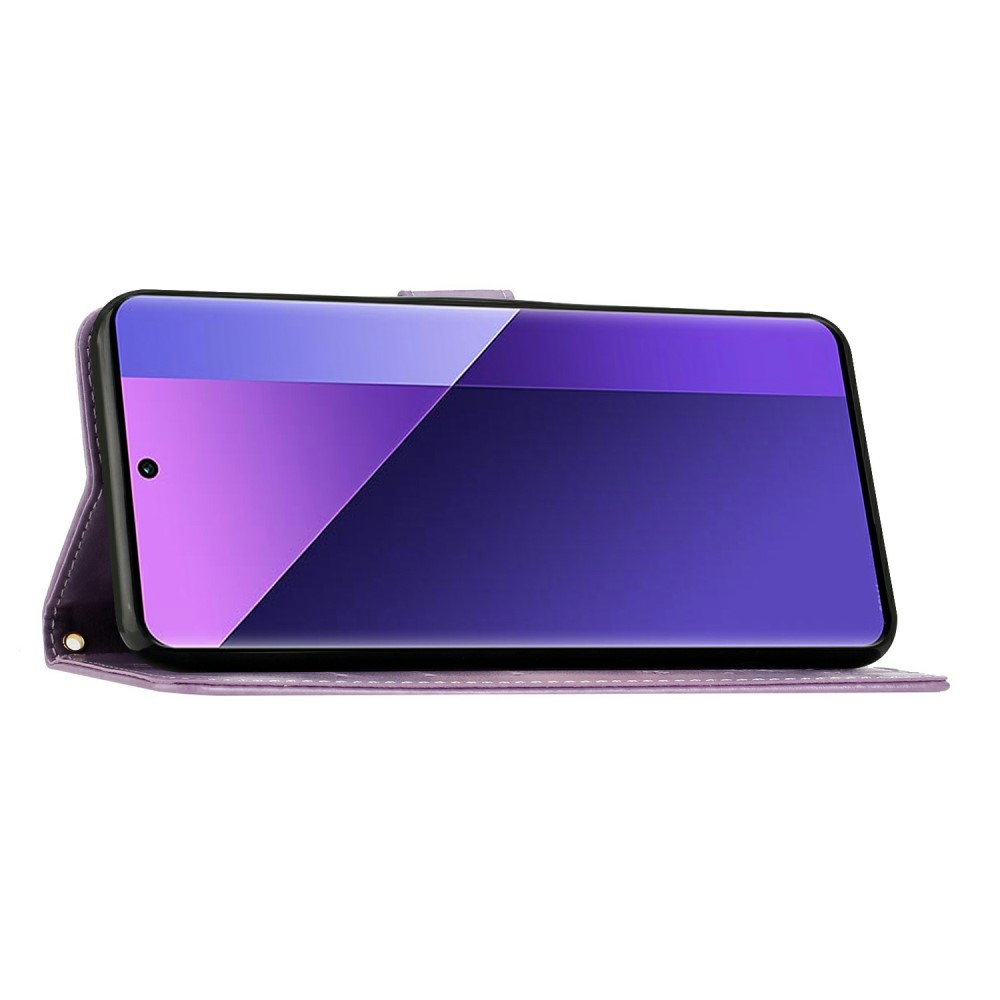  Samsung Galaxy S25 Edge Fodral Med Blommigt Tryck Lila - Teknikhallen.se
