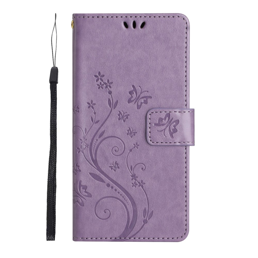  Samsung Galaxy S25 Edge Fodral Med Blommigt Tryck Lila - Teknikhallen.se