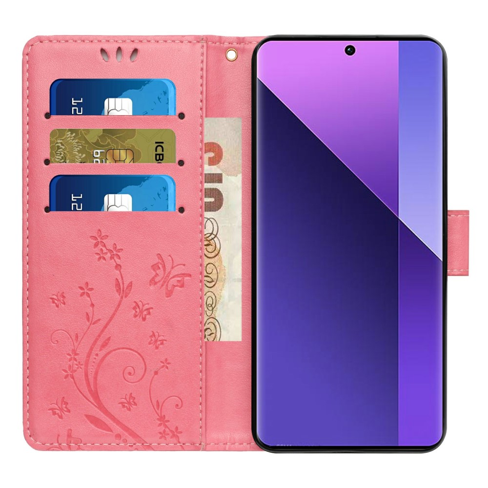  Samsung Galaxy S25 Edge Fodral Med Blommigt Tryck Rosa - Teknikhallen.se