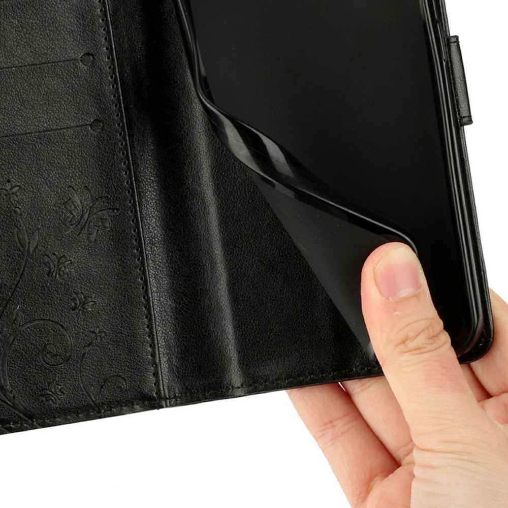  Samsung Galaxy S25 Edge Fodral Med Blommigt Tryck Svart - Teknikhallen.se