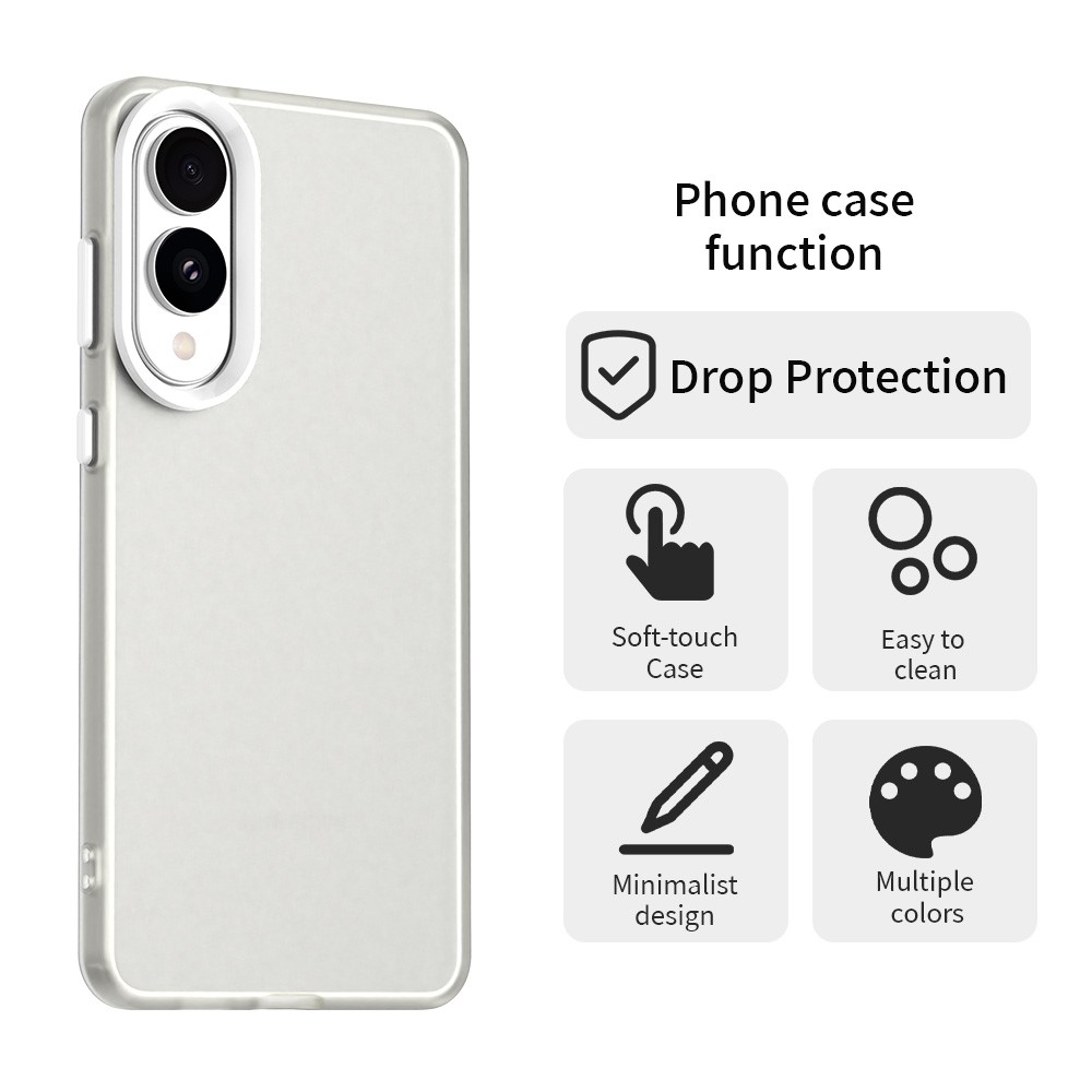  Samsung Galaxy S25 Edge Skal Slim Matt Vit - Teknikhallen.se