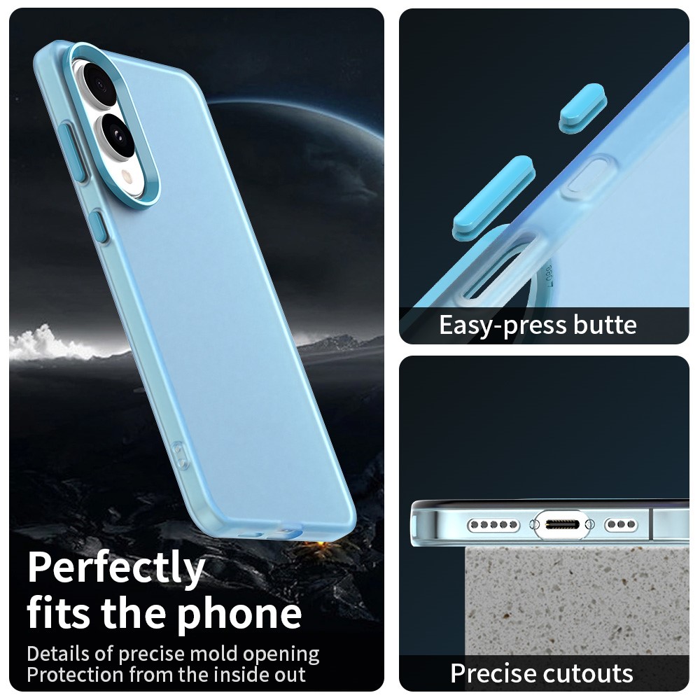  Samsung Galaxy S25 Edge Skal Slim Matt Blå - Teknikhallen.se
