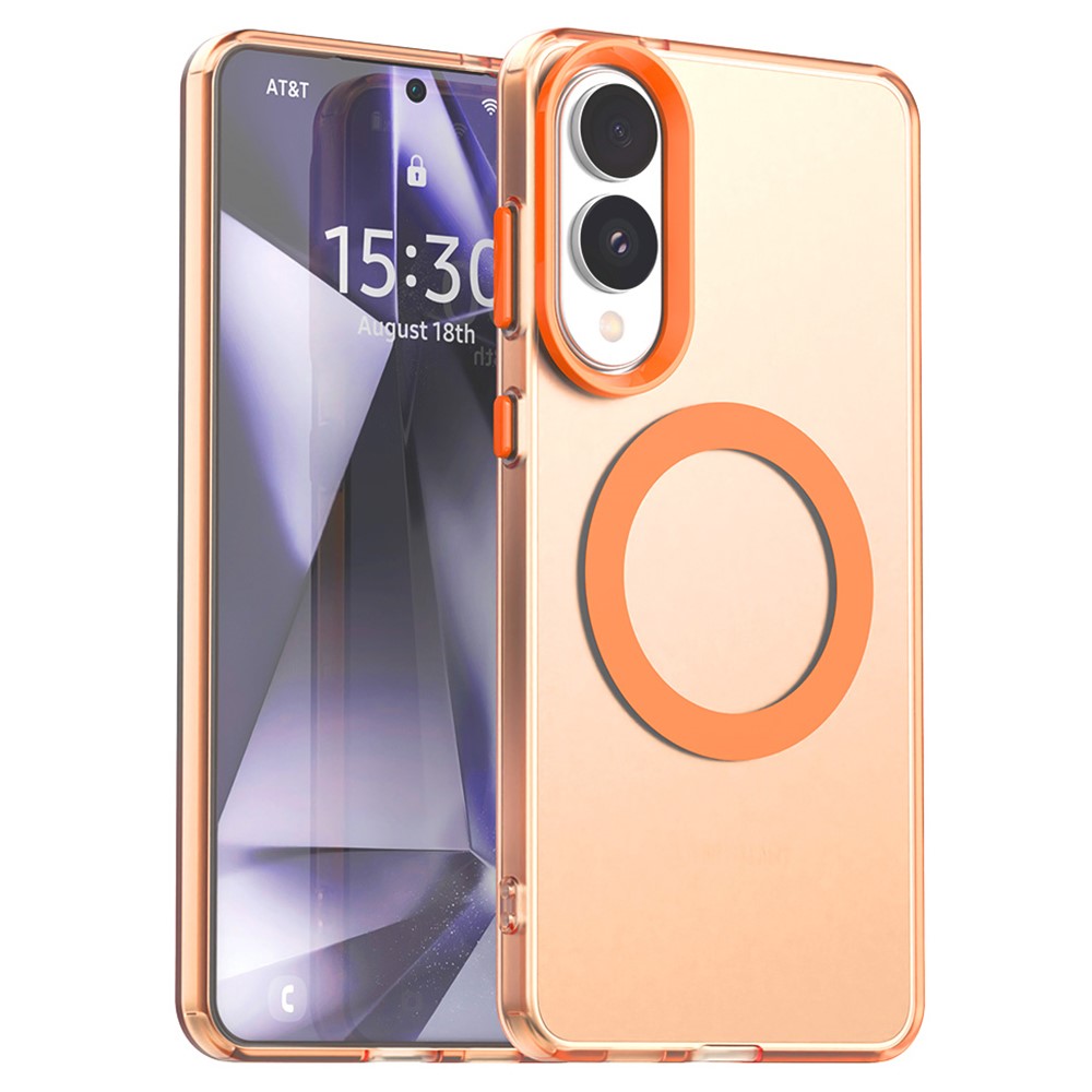  Samsung Galaxy S25 Edge Skal MagSafe Slim Matt Orange - Teknikhallen.se