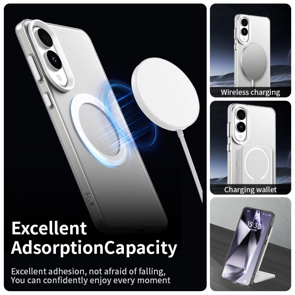  Samsung Galaxy S25 Edge Skal MagSafe Slim Matt Vit - Teknikhallen.se