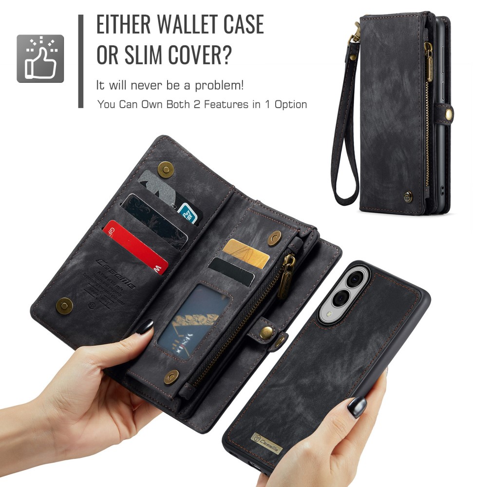 CASEME CASEME Samsung Galaxy S25 Edge Fodral Multifuntionell Svart - Teknikhallen.se