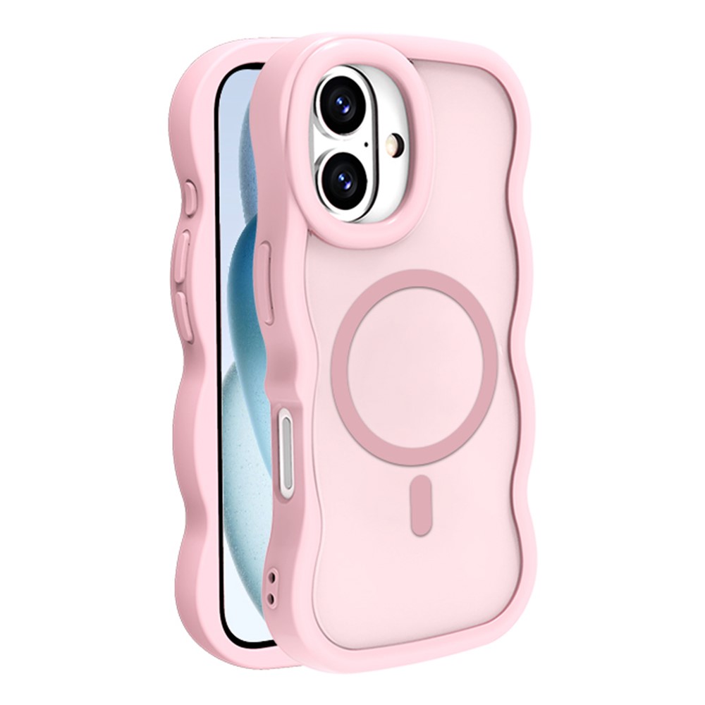  iPhone 16 Plus Skal MagSafe Wavy Matt Rosa - Teknikhallen.se