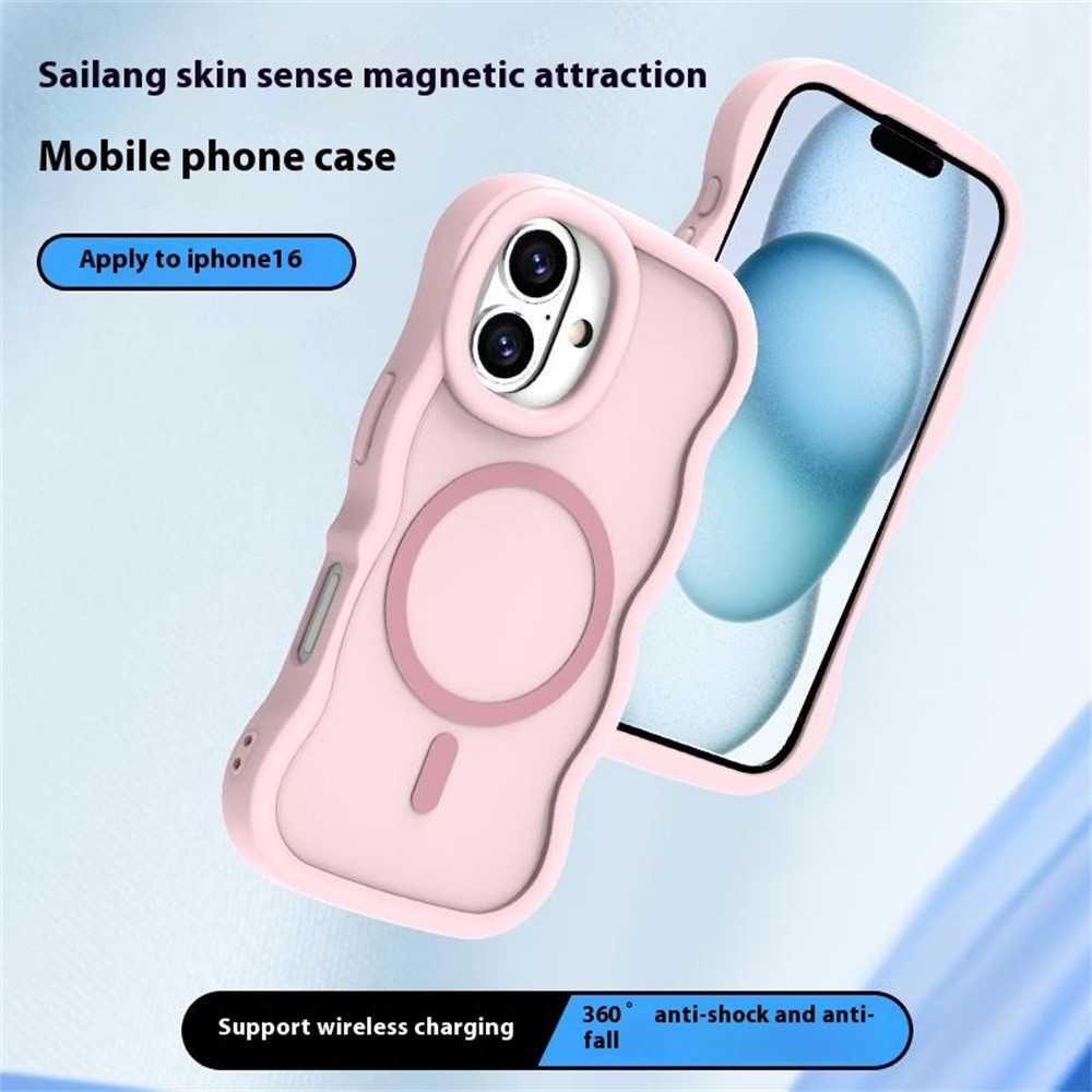  iPhone 16 Plus Skal MagSafe Wavy Matt Lila - Teknikhallen.se