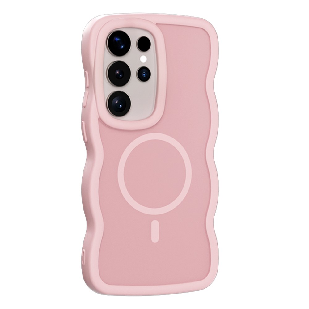  Samsung Galaxy S25 Ultra Skal MagSafe Wavy Matt Rosa - Teknikhallen.se