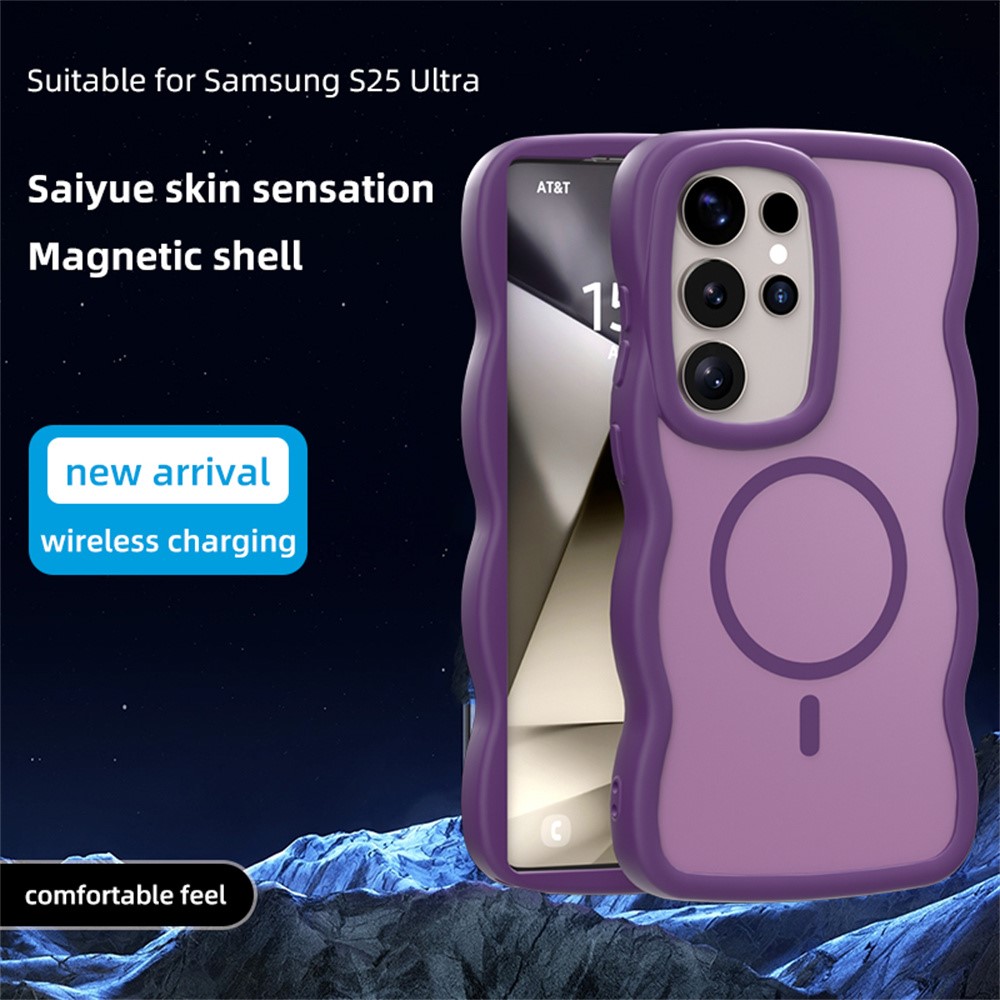  Samsung Galaxy S25 Ultra Skal MagSafe Wavy Matt Svart - Teknikhallen.se