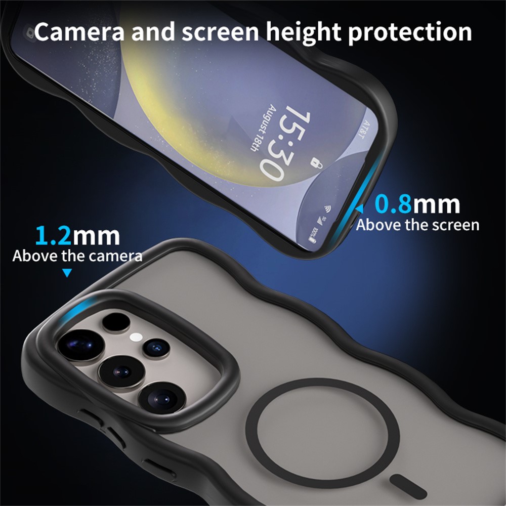  Samsung Galaxy S25 Ultra Skal MagSafe Wavy Matt Svart - Teknikhallen.se