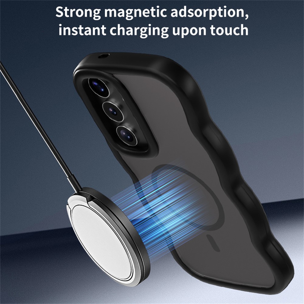  Samsung Galaxy S25 / S24 Skal MagSafe Wavy Matt Grå - Teknikhallen.se