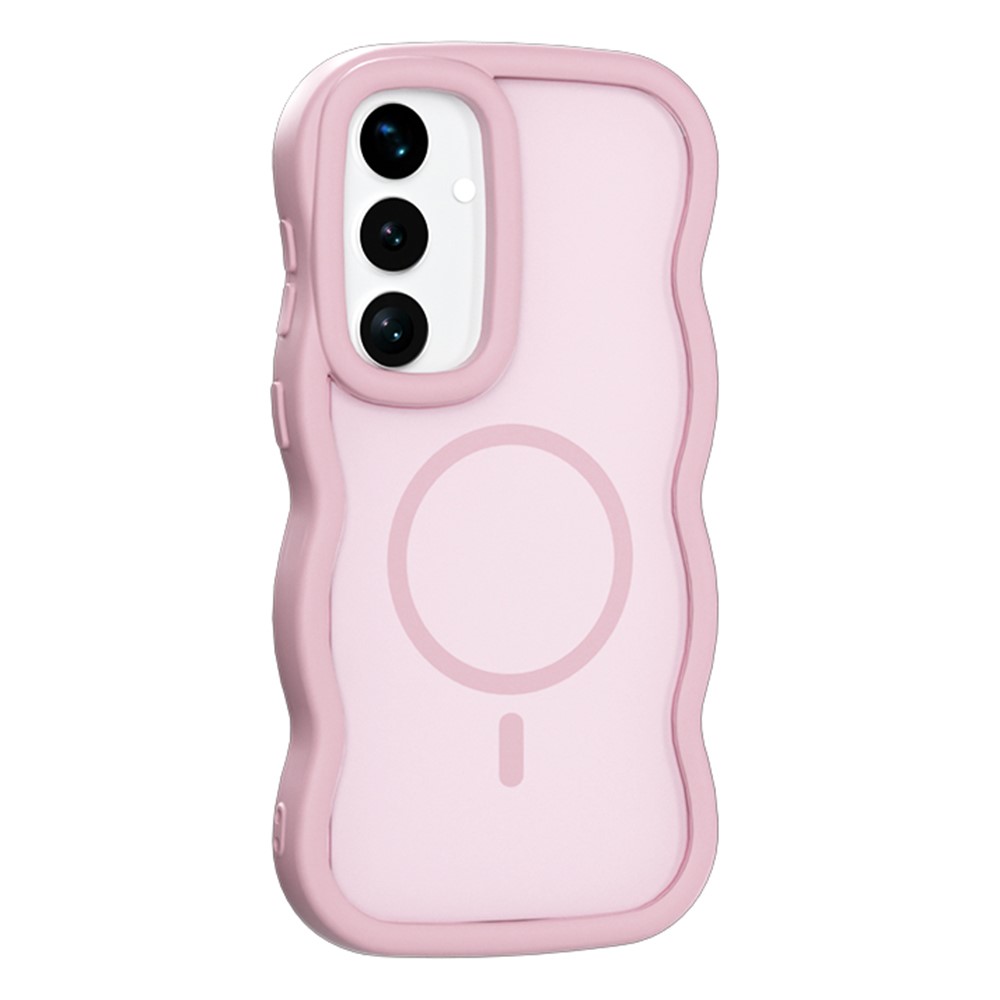  Samsung Galaxy S25 / S24 Skal MagSafe Wavy Matt Rosa - Teknikhallen.se