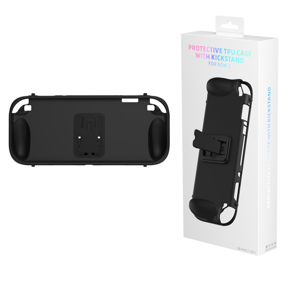 JYS JYS Nintendo Switch 2 Skal TPU Kickstand Svart - Teknikhallen.se
