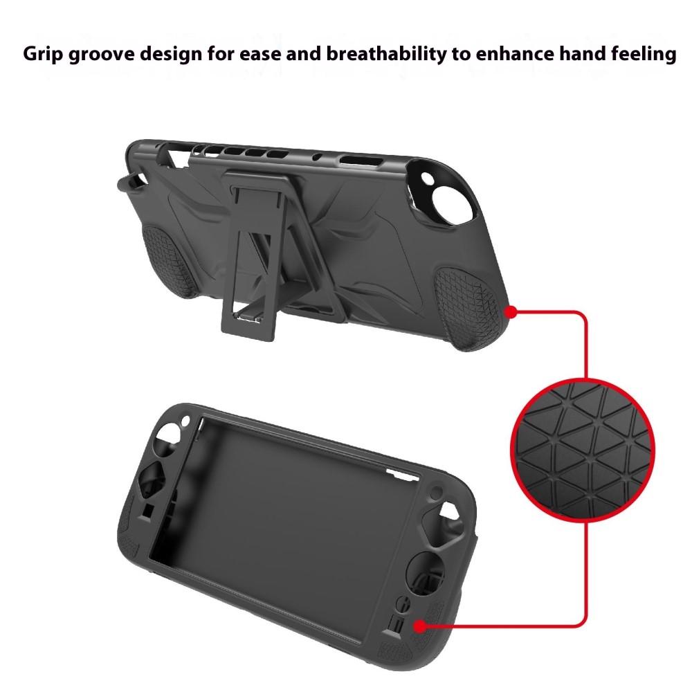 PGTECH PGTECH Nintendo Switch 2 Skal Kickstand Silikon Svart - Teknikhallen.se