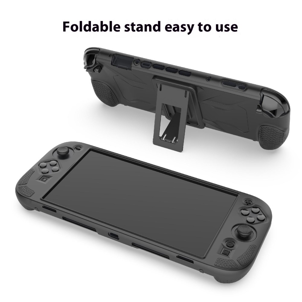 PGTECH PGTECH Nintendo Switch 2 Skal Kickstand Silikon Svart - Teknikhallen.se