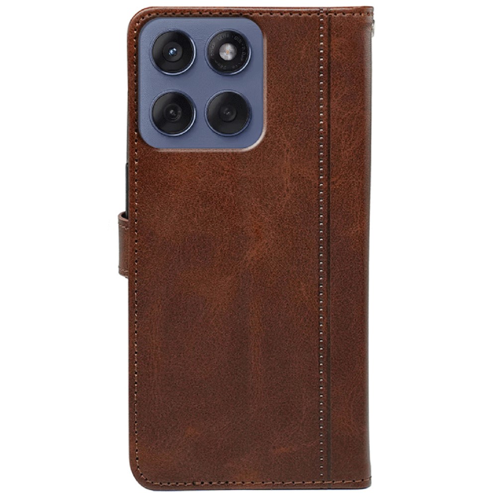  Motorola Edge 60 / 60 Fusion Fodral Läder Brun - Teknikhallen.se