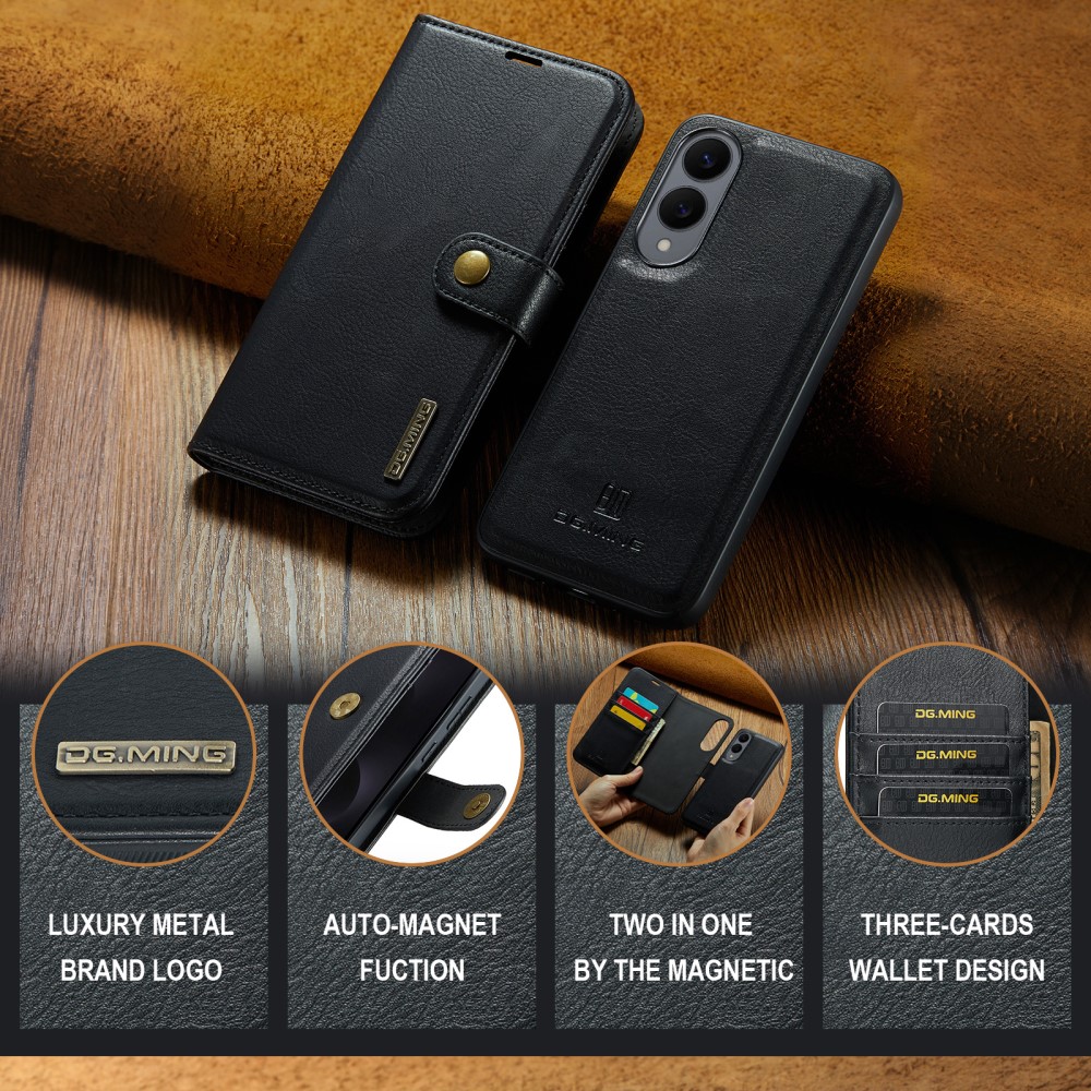 DG.MING DG.MING Galaxy S25 Edge 2in1 Magnet Fodral / Skal Svart - Teknikhallen.se