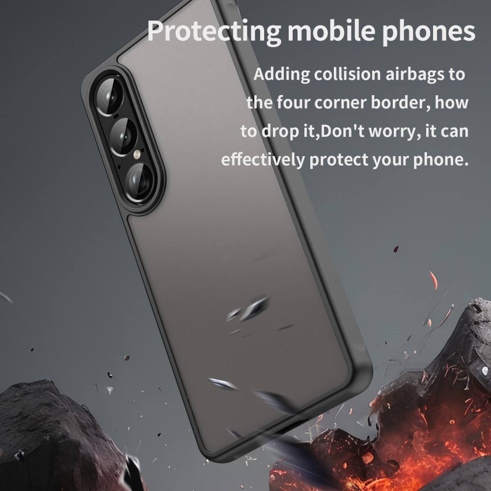  Sony Xperia 1 VII Skal Hybrid Frosted Svart - Teknikhallen.se